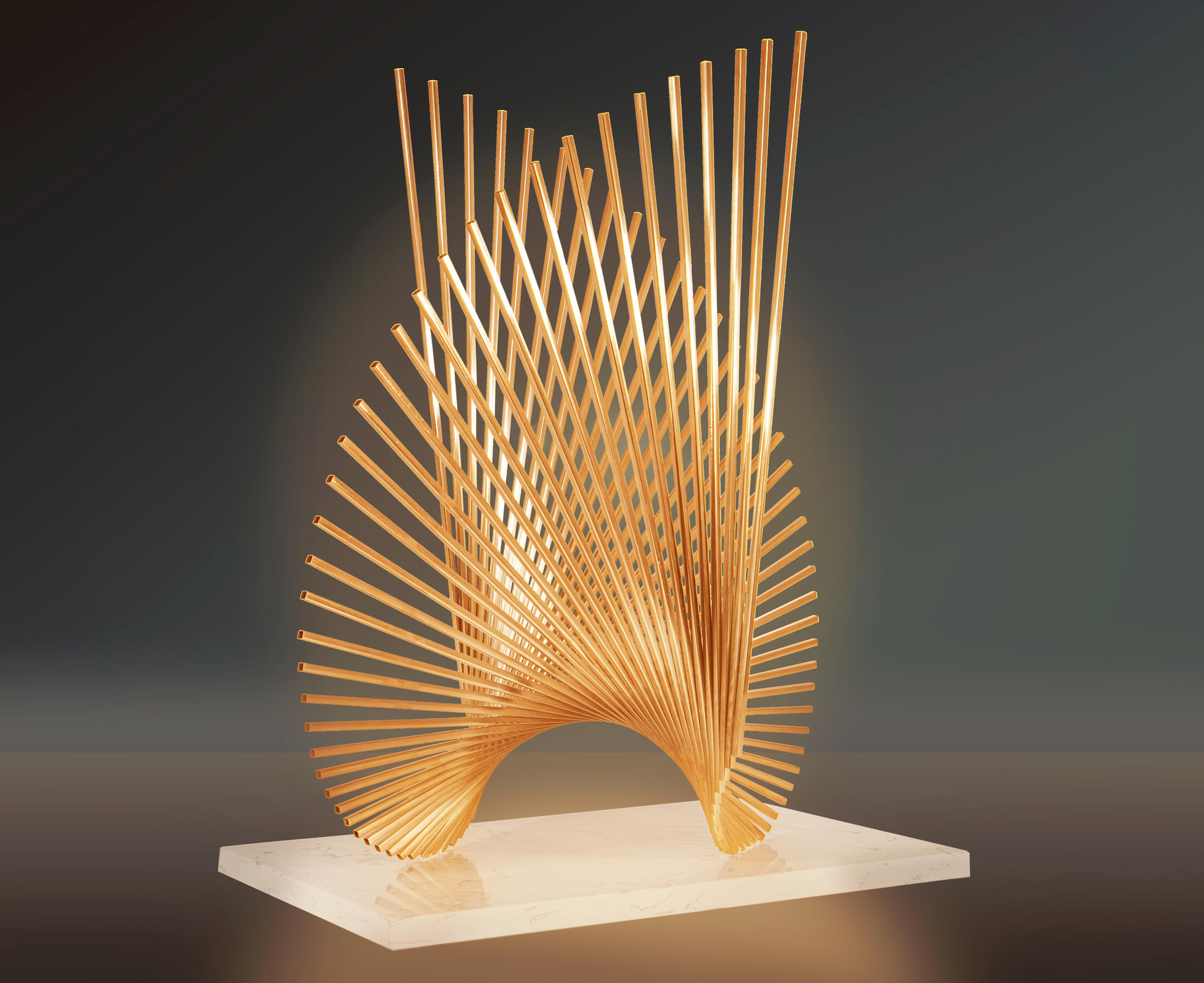 NIKE in 25 carat GOLD Nike is a gold plated metal sculpture resembling the wings of Nike - an Egyptian goddess of victory